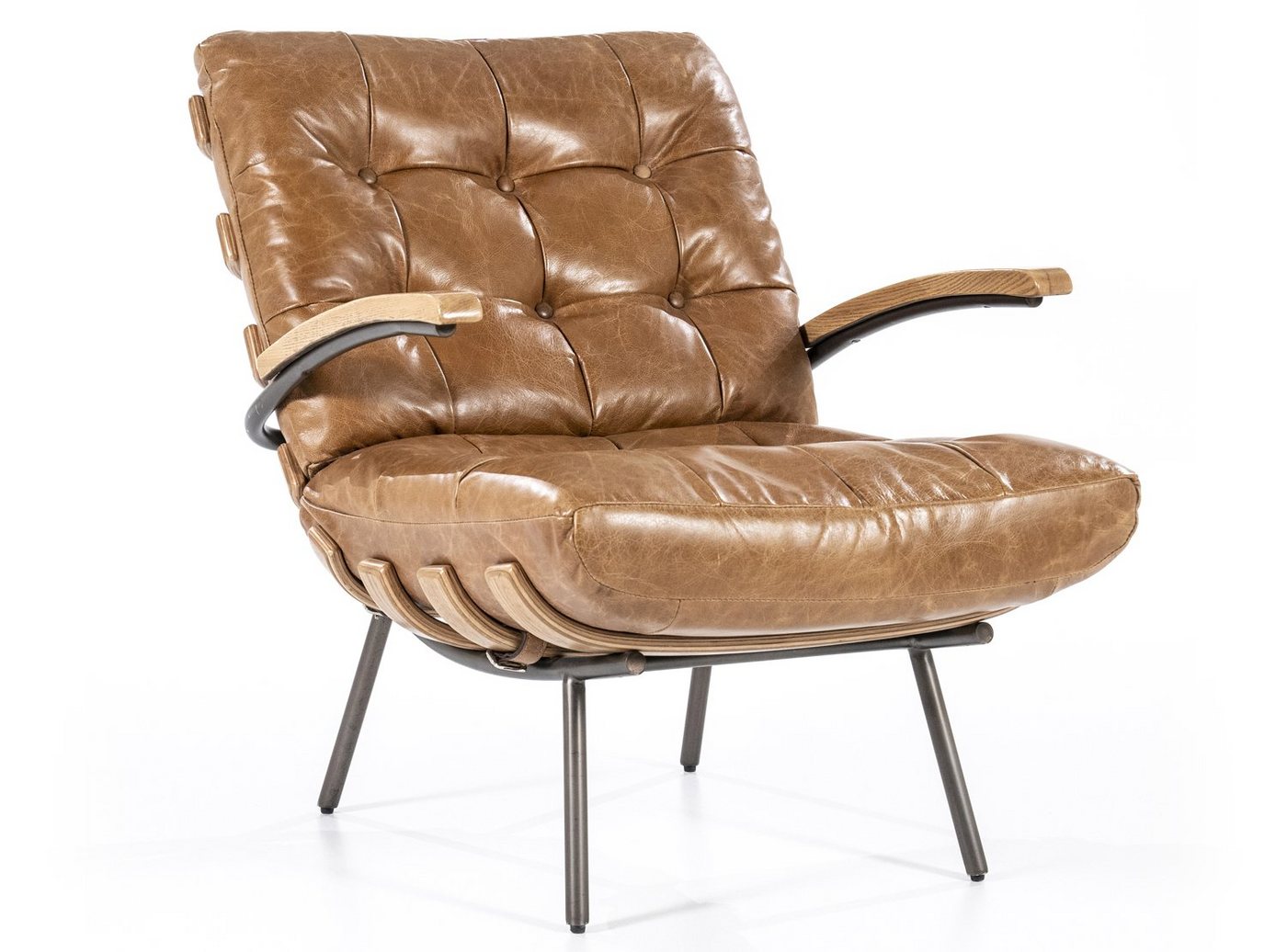 Maison ESTO Loungesessel Sessel NICOLAS Ledersessel Leder Vintage, aus hochwertigem Java-Leder von Maison ESTO