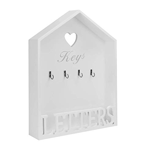 Briefe & Schlüssel Regal | Weißer Briefhalter | Wandschlüsselanhänger | Vintage Briefe & Key Schlüssel Regal| Posthalter | Holz Schlüssel Oragnisator | Haken für Schlüssel | M&W von Maison & White