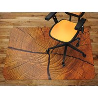 Baum Nahaufnahme Stuhlmatte Teppich, Braune Glas Stuhlmatte, Büro Vinyl Bodenmatte, Holzbodenschutzmatte von MajesticMats