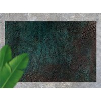 Malachit-Burgunder-Betonteppich-Vinylteppich, Grüne Außenmatte Für Terrasse, Schwarzer Wasserdichter Vinylteppich, Fester Flächenteppich Aus von MajesticMats