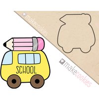 Schulbus Mit Bleistift Ausstecher, Schulausstecher, Keksstempel von MakeCookies