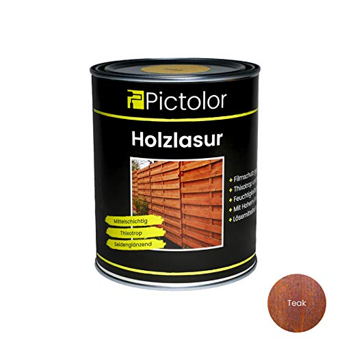 Pictolor Holzlasur 0,75 Liter Teak von Malerversand