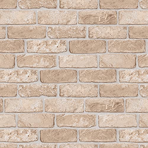 Mambo-Design PVC Tischdecke Brick Steine hell Creme Naturstein Wachstuch · Eckig · Länge & Breite wählbar· abwaschbare Tischdecke, Größe:110 x 190 cm von Mambo-Design