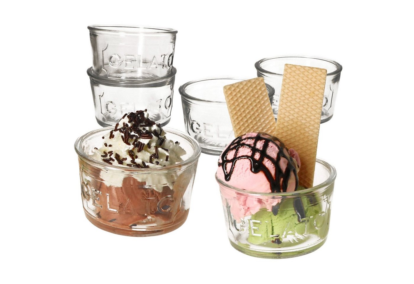 MamboCat Eisschale 6er Set Gelato Eisbecher Glas 150ml, Glas von MamboCat