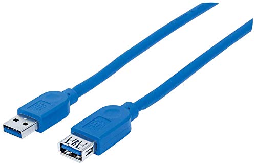 Manhattan 325394 SuperSpeed USB 3.0 Verlängerungskabel (A-Stecker / A-Buchse) 1 m blau von Manhattan
