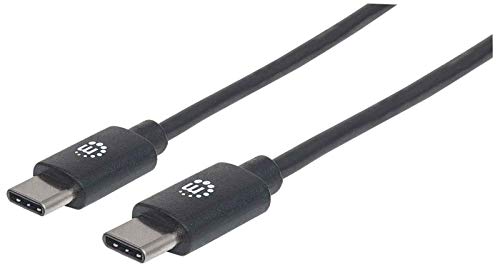 Manhattan 354875 USB 2.0 Typ C-Kabel Typ C-Stecker auf Typ C-Stecker 480 Mbit/s, 2m schwarz von Manhattan