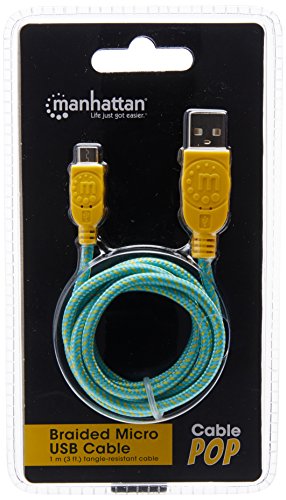 Manhattan 394000. 1 m USB auf Micro-B grün, gelb USB Kabel von Manhattan