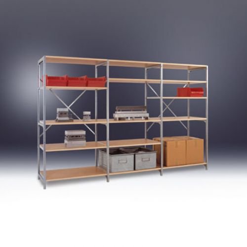 Manuflex RP1614.3003 Fachbodenregal-Grundmodul (B x H x T) 1030 x 3000 x 700mm Holzboden von Manuflex