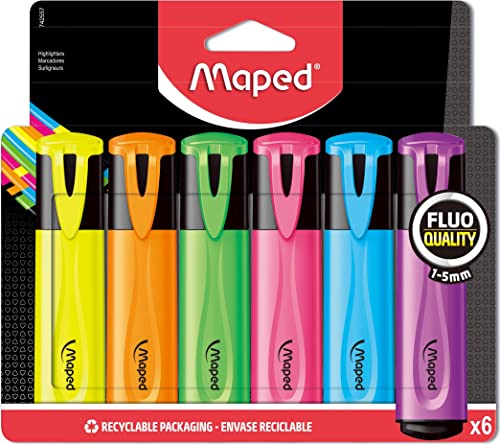 Zakreslacz fluo peps mix kolorów 6 szt etui von Maped