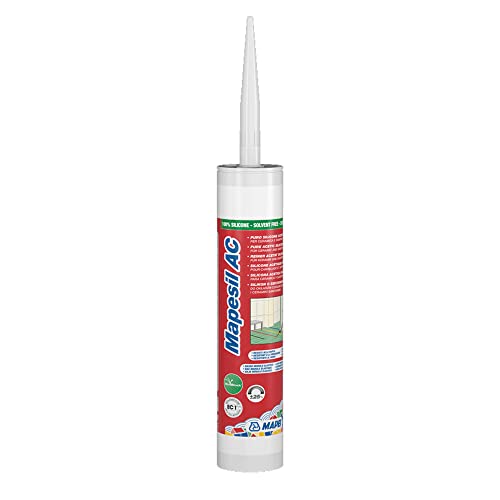 MAPEI Mapesil AC 310ml 176 graugrün - einkomponentiger acetatvernetzender fungizid ausgerüsteter Silikondichtstoff von Mapei