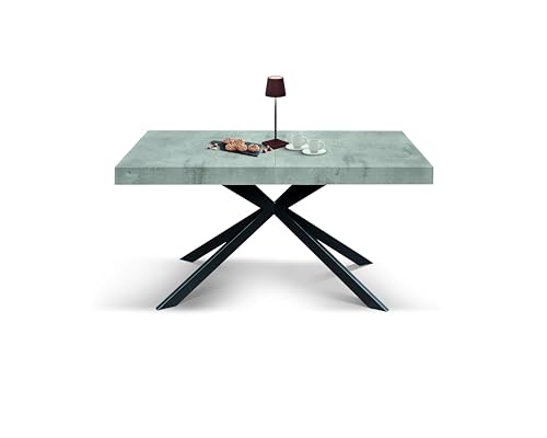Mar.c.a. Design Tavolo Allungabile Tisch, Holz Metall Eisen, Zement Und Schwarz, 160 x 90 x 74 von Mar.c.a. Design