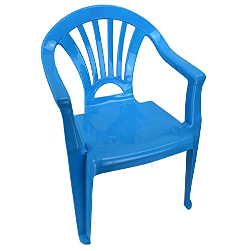 Kinderstuhl Gartenstuhl Stuhl für Kinder in blau, grün, orange oder pink Garten, Farbe:blau von Marabella