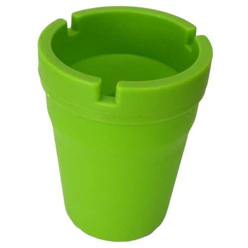 Aschenbecher windsicher mit Aschebehälter für drinnen und draußen kompakt, Farbe:grün von Marabella