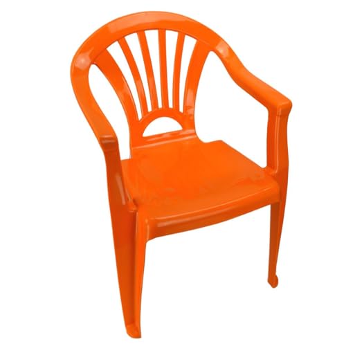 Marabella Kinderstuhl Gartenstuhl Stuhl für Kinder in blau, grün, orange oder pink Garten, Farbe:orange von Marabella
