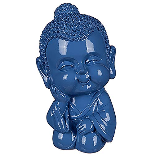 Spardose Baby Buddha 8x8x13cm Sparbox Sparbüchse in blau, türkis oder pink, Farbe:blau von Marabella