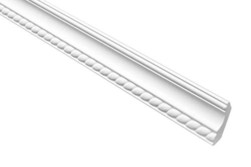 Marbet Deckenleiste B-01 weiß aus Styropor EPS - Stuckleisten gemustert, im traditionellen Design - (50 Meter Sparpaket) Stuck Eckleiste Winkelleiste Wand von Marbet Design