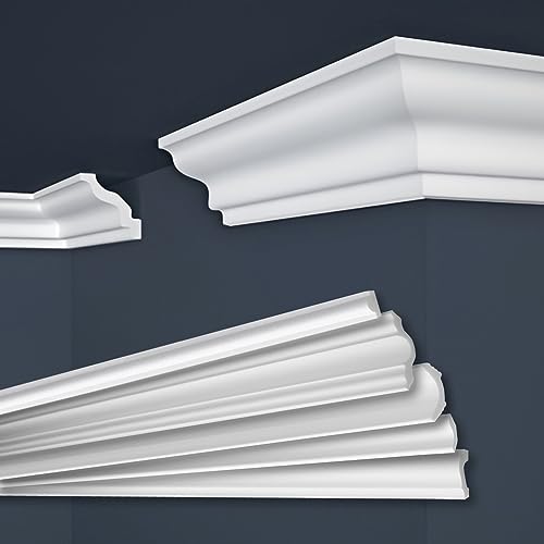 MARBET DESIGN Stuckleisten XPS Styropor weiß - Deckenleisten Zierleisten Eckleisten Dekorbau E-Leisten - (Musterstück E-8) von Marbet Design