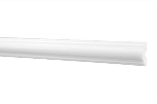 2 Meter | Flachleiste | hartes Styropor | Decke | stabil | weiß | Stuckprofil | Zierleiste | leicht | dekorativ | HXPS | 11x22mm | HW-1 von Marbet Design