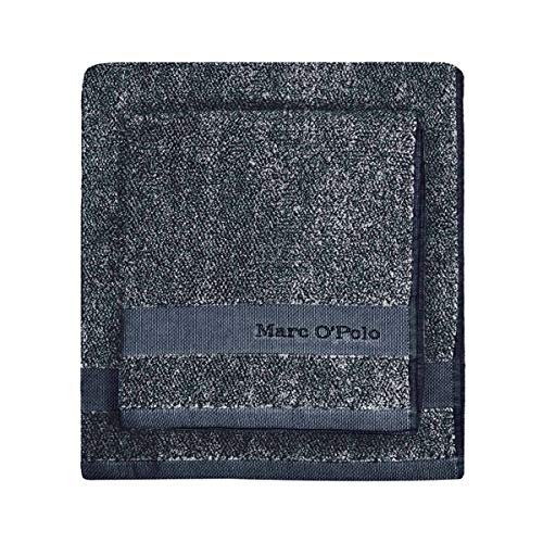 Marc O'Polo Melange Waschhandschuhe und Quadrate Frottee Baumwolle gewebt (550 gr/m2), Marineblau/Earth Brown, 16 cm x 22 cm von Marc O'Polo