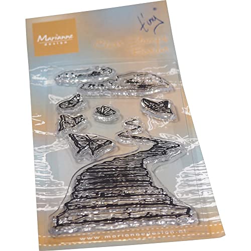 Marianne Design TC0897 Clear Silikonstempel, Tiny's Border-Treppe zum Himmel, zum Stanzen Bastelarbeiten und Präzision Stamping Papercrafts, transparent, One Size von Marianne Design