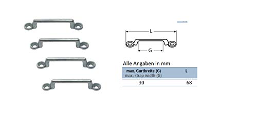 4 Stück Riemenbügel Edelstahl A4 Gurtbreite bis 30mm Gurtbandbügel von Marinetech