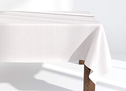 Market-Alley Tischdecke Tischwäsche Pflegeleicht Tischtuch Tischdekoration Tafeltuch Uni einfarbig rechteckig (101 Weiß ; 140cm x 300cm) von Market-Alley