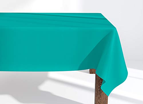 Market-Alley Tischdecke Tischwäsche Pflegeleicht Tischtuch Tischdekoration Tafeltuch Uni einfarbig rechteckig (114 Azurblau ; 120cm x 120cm) von Market-Alley