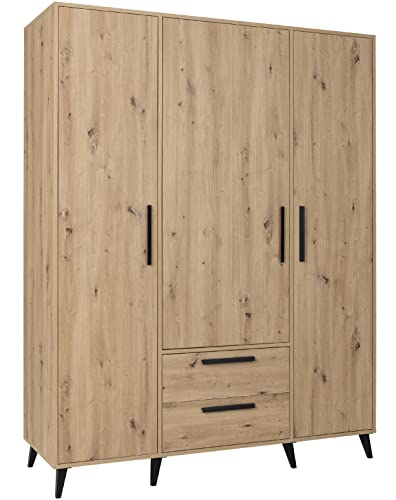 Marmex Kleiderschrank Holz mit Schubladen Kommode Regal Sideboard Hochschrank mit Schubladen 150x195 cm Arti 1 von Marmex Meble