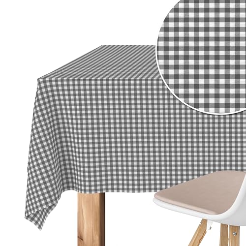 Martina Home Tischdecke mit Teflonbeschichtung Petit Vichy, 200 x 140 cm, Dunkelgrau von Martina Home