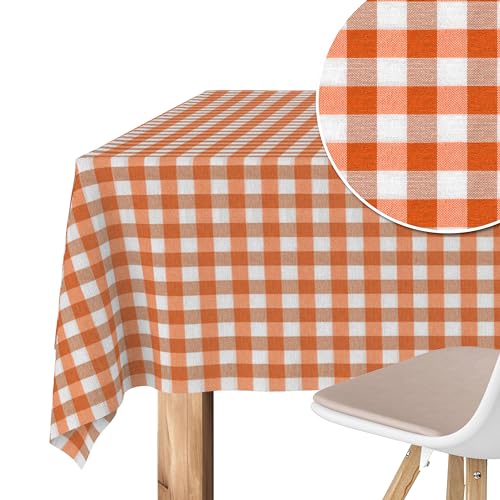 Martina Home Tischdecke mit Teflonbeschichtung Vichy, 240 x 140 cm, Orange von Martina Home