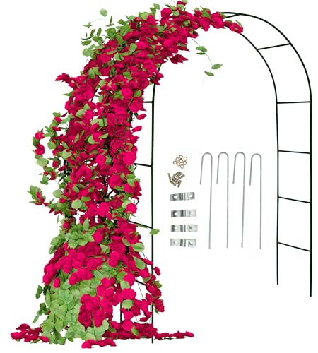 Rosenbogen Gartenbogen Torbogen Rankhilfe für Kletterpflanzen und Rosen aus Metall grün (Gartenbogen) von Martom