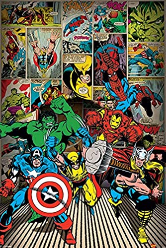 Marvel Comics 'hier die Helden kommen' Maxi Poster,61 x 91.5 cm von Marvel
