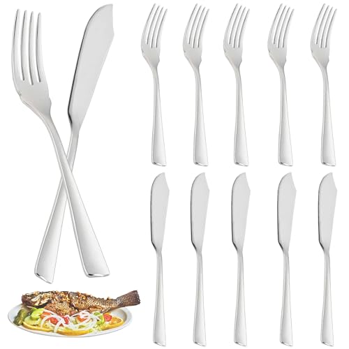 Fischbesteck edelstahl spiegelpolieren 12 Stück fischbesteck 6 personen fisch besteck fisch set fischbesteck set fisch besteck set fischbestecke von Marvorem