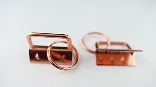 25 STK. Marwotec Schlüsselband Rohlinge Kupfer Klemmschließeanhänger mit Schlüsselring für ca. 25 mm breites Gurtband von Marwotec Verbindungselemente