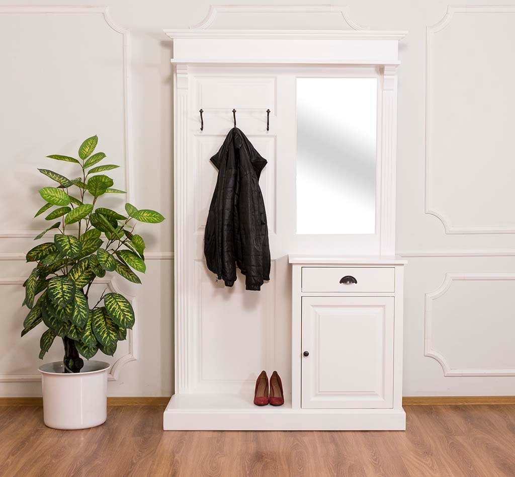Massivholzmoebel-Becker Garderobe Garderobe aus Massivholz mit Spiegel und Schrankablage von Massivholzmoebel-Becker