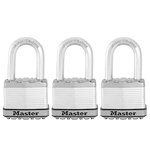 MASTER LOCK Hochleistungsvorhängeschloss [Schloss mit Schlüssel] [Laminierter Stahl] [Wetterfest] M5EURTRILF - Ideal für Lagerräume, Garagen etc. von Master Lock