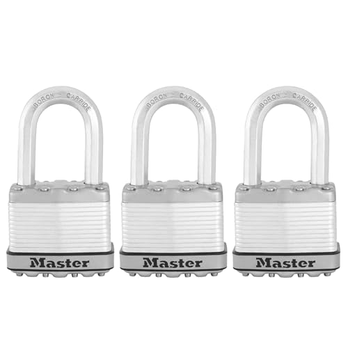 MASTER LOCK Hochleistungsvorhängeschloss [Schloss mit Schlüssel] [Laminierter Stahl] [Wetterfest] M5EURTRILF - Ideal für Lagerräume, Garagen etc. von Master Lock