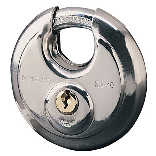 Master Lock 40EURD Marine Disc Vorhängeschloss mit Schlüssel, Grau, 9,6 x 7 x 2,8 cm von Master Lock
