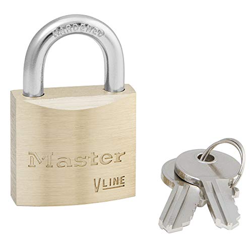 Master Lock 4130EUR Schlüssel Vorhängeschloss aus Messing, Gold, 4,9 x 3 x 1,2 cm von Master Lock