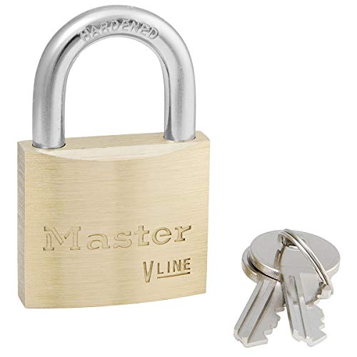 Master Lock 4140KA-4232 Schlüssel Vorhängeschloss aus Messing, Gold, 6 x 4 x 1,3 cm von Master Lock