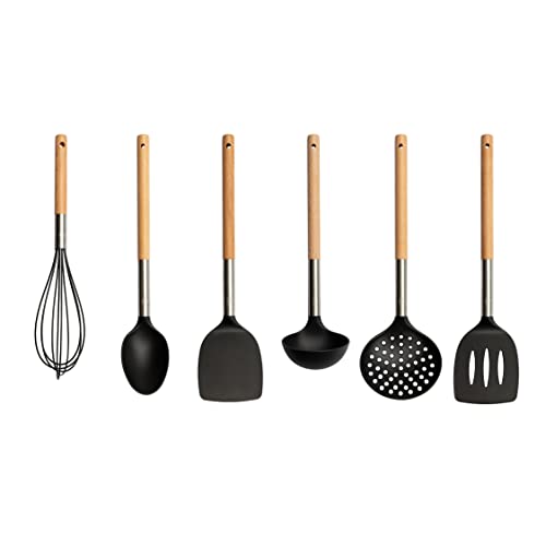 Masterchef Küchenhelfer Set, Küchenutensilien Kochset mit Pfannenwender, Schneebesen, Kartoffelstampfer, Salatbesteck, Suppenkelle & Kochlöffel, Küchenzubehör Haushaltshelfer Küchenset, 6-teilig von MasterChef