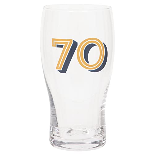 Maturi Gold Bier-Pintglas zum 70. Geburtstag – 570 ml, in Geschenkbox von Maturi