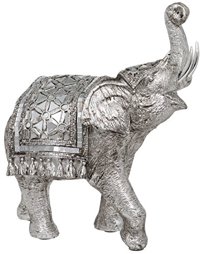 Maturi Elefant mit erhöhtem Stamm, Buddha-Stil, 25,4 cm von Maturi