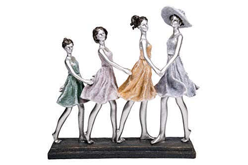 Maturi Four Girls About Time in Summer Dresses Figur, Kunststoff, Mehrfarbig, 29 x 10 x 28cm von Maturi