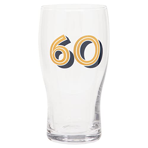 Maturi Gold Bier-Pintglas zum 60. Geburtstag – 570 ml, in Geschenkbox von Maturi