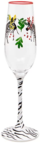 Maturi Handbemalte Zebra-Champagnerflöte, 220 ml, in Geschenkbox (470393) von Maturi