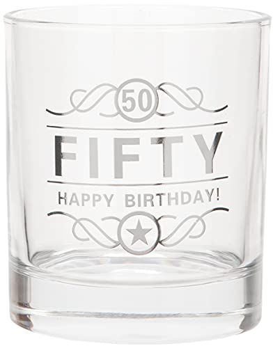Maturi Spirituosenglas zum 50. Geburtstag „Fifty Happy Birthday!“, 350 ml, in Geschenkbox von Maturi