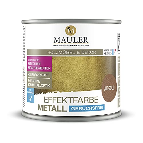 Mauler Goldfarbe Mettalic Altgold 5L Echte Metallpigmente. Innen und aussenbereich : Holz, Metall, Gips, PVC von Mauler