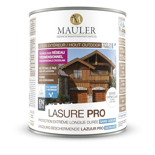 Lasur - Holzschutz für den Außenbereich - UV- und Wetterschutz - lange Dauer Satin Leichteiche 1L MAULER von Mauler