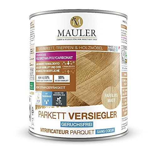 Mauler Versiegler/Lacke Matt 1L Schützt langzeitig Parkett, Treppen, Möbel, Professionnelle Qualität DEMAU PVER MA FARB 0001. Farblos Matt von Mauler